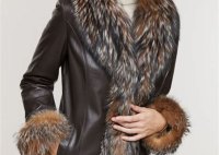 Leather Coat Fur Trim