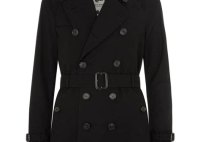Mens Short Trench Coat Black