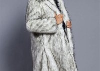 Mens White Faux Fur Coat