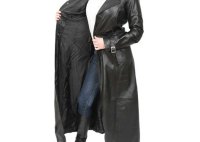 Womens Gothic Leather Trench Coat