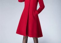 Womens Long Red Pea Coat