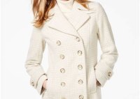 Womens Winter White Pea Coat