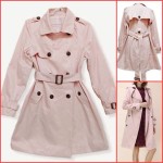 Korean Pink Trench Coat