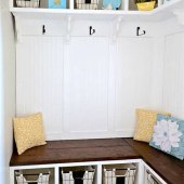 Corner Cubby Bench Coat Rack