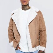 Mens Suede Fur Lined Coat